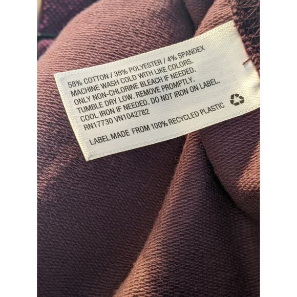 Match Back Maternity Sweatshirt S Ingrid & Isabel Burgundy Tie Dye Side Shirring - Picture 9 of 9